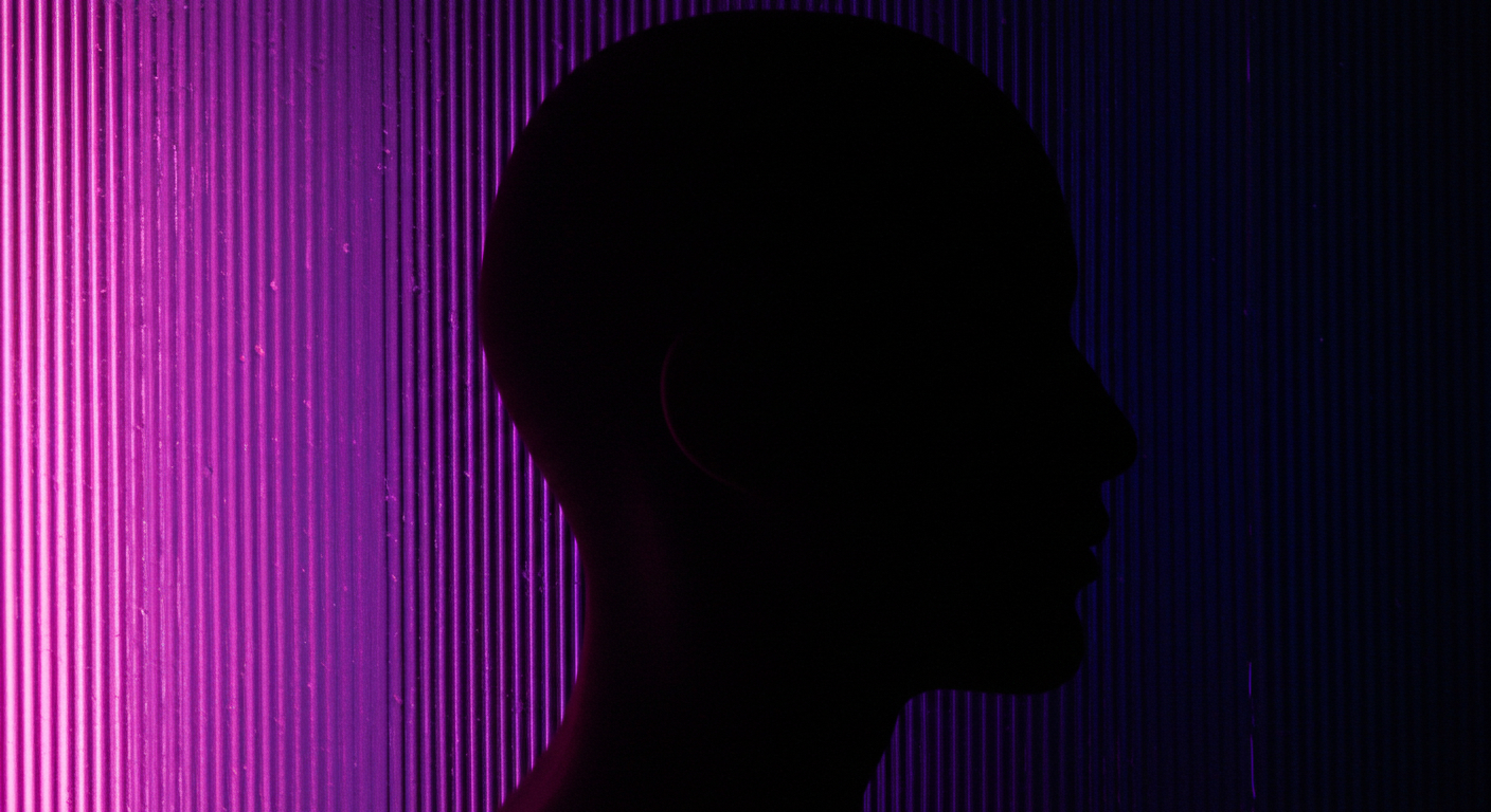 Silhueta e fundo roxo